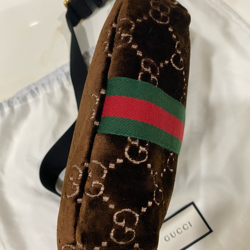 Gucci Ophidia Velvet Brown Belt/Crossbody Bag - Picture 3 of 8